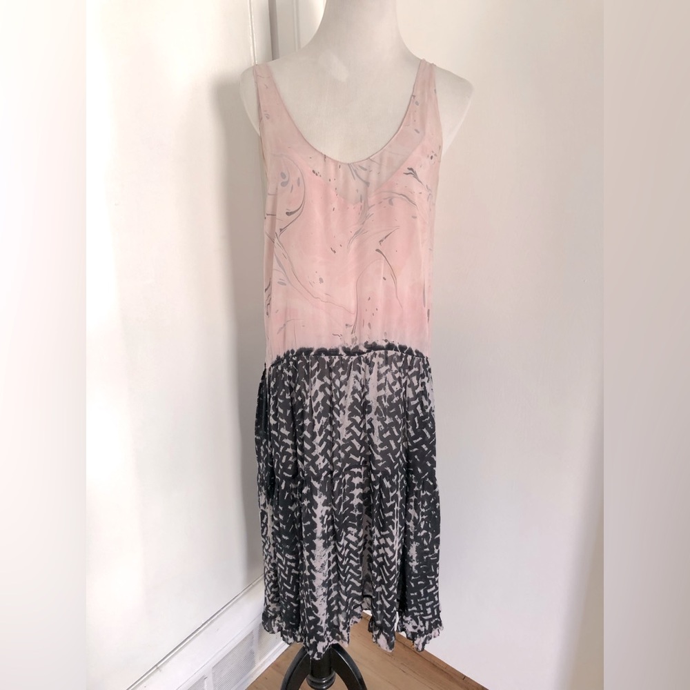 Amanda bond multicolor silk MIDI dress with slip size medium